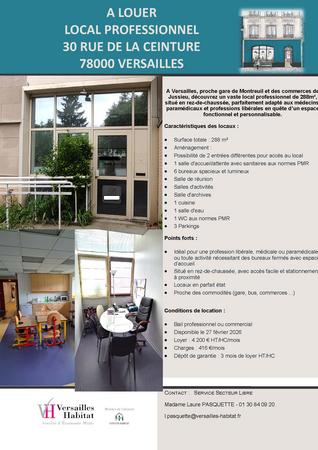 annonce location local professionnel Versailles Habitat