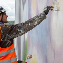 Fresque -détail- de l'artiste français MANTRA, quartier Bernard de Jussieu Versailles