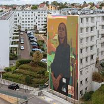 Fresque de l'artiste SAINER @Quai36 Résidence Bernard de Jussieu (crédit photo aruallan)