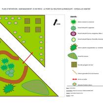 plan d'aménagement des espaces verts patio pont du Routoir